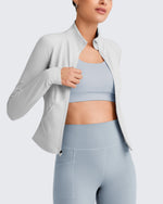 G4Free - BareFeel Cropped Slim Fit Full Zip Workout Jackets -GF25M411AA-S