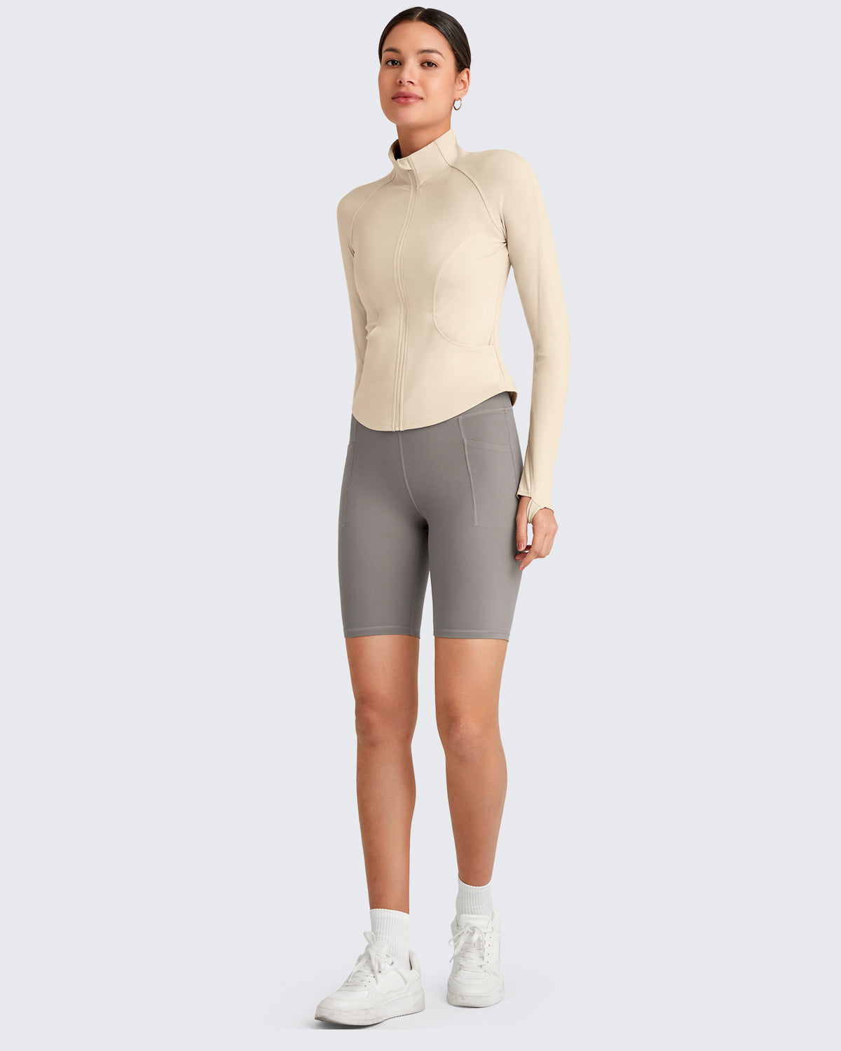 G4Free - BareFeel Cropped Slim Fit Full Zip Workout Jackets -GF25M411AA-S