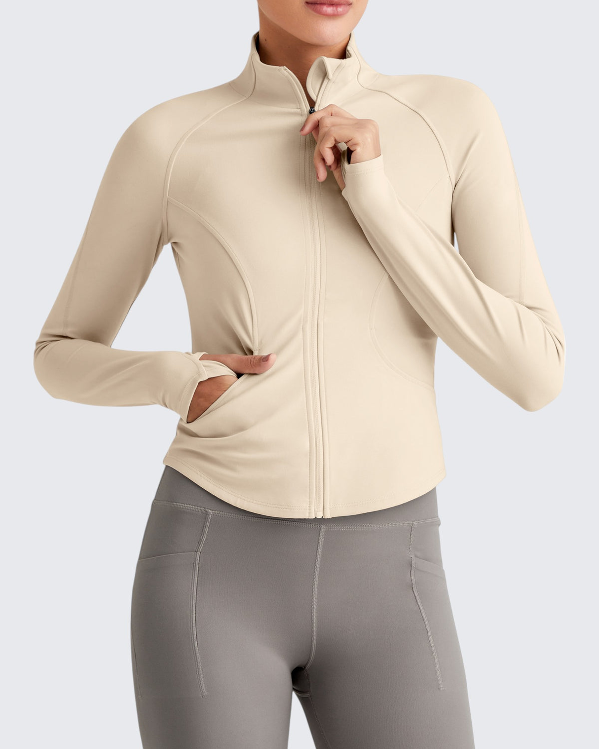 G4Free - BareFeel Cropped Slim Fit Full Zip Workout Jackets -GF25M411DA-S