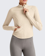 G4Free - BareFeel Cropped Slim Fit Full Zip Workout Jackets -GF25M411DA-S