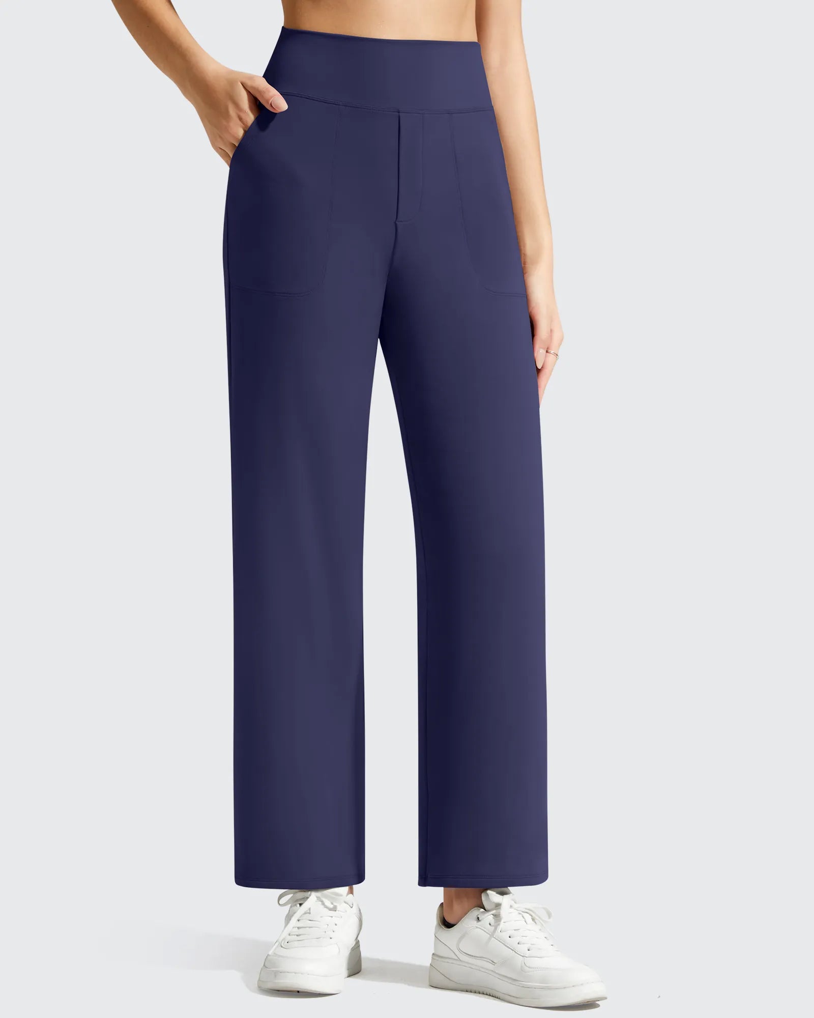 G4Free - BareFeel Faux Fly Ankle Length Casual Dress Pants -GF26J775A001A-S