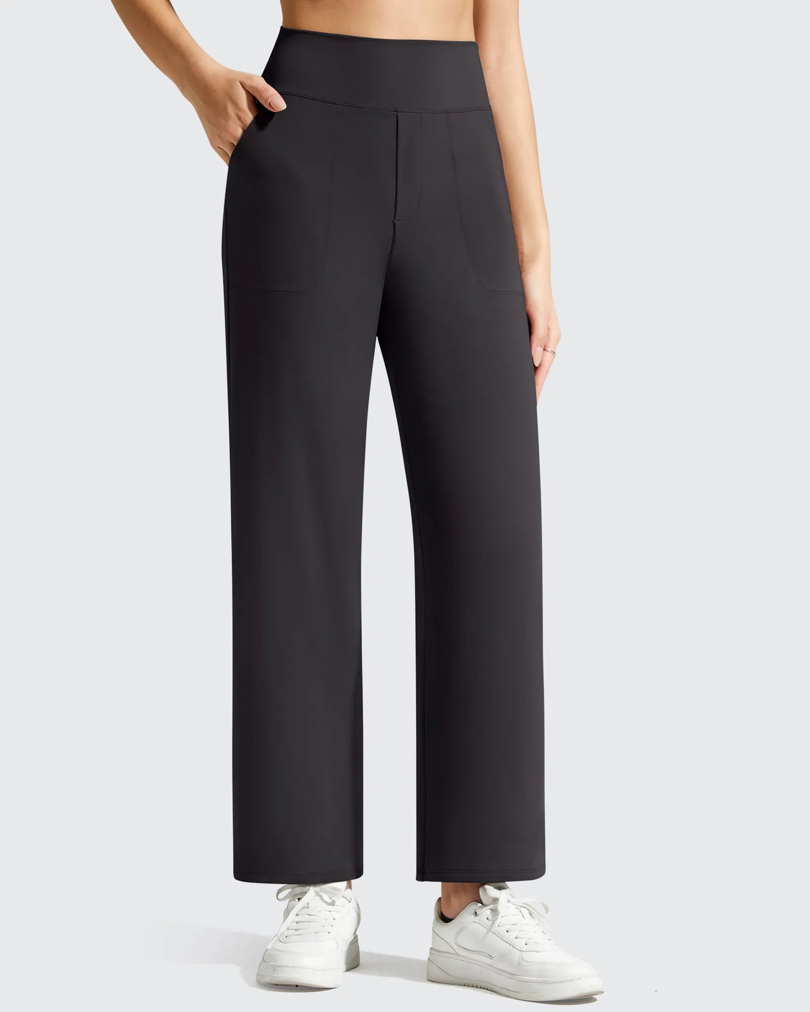 G4Free - BareFeel Faux Fly Ankle Length Casual Dress Pants -GF26J775A001A-S