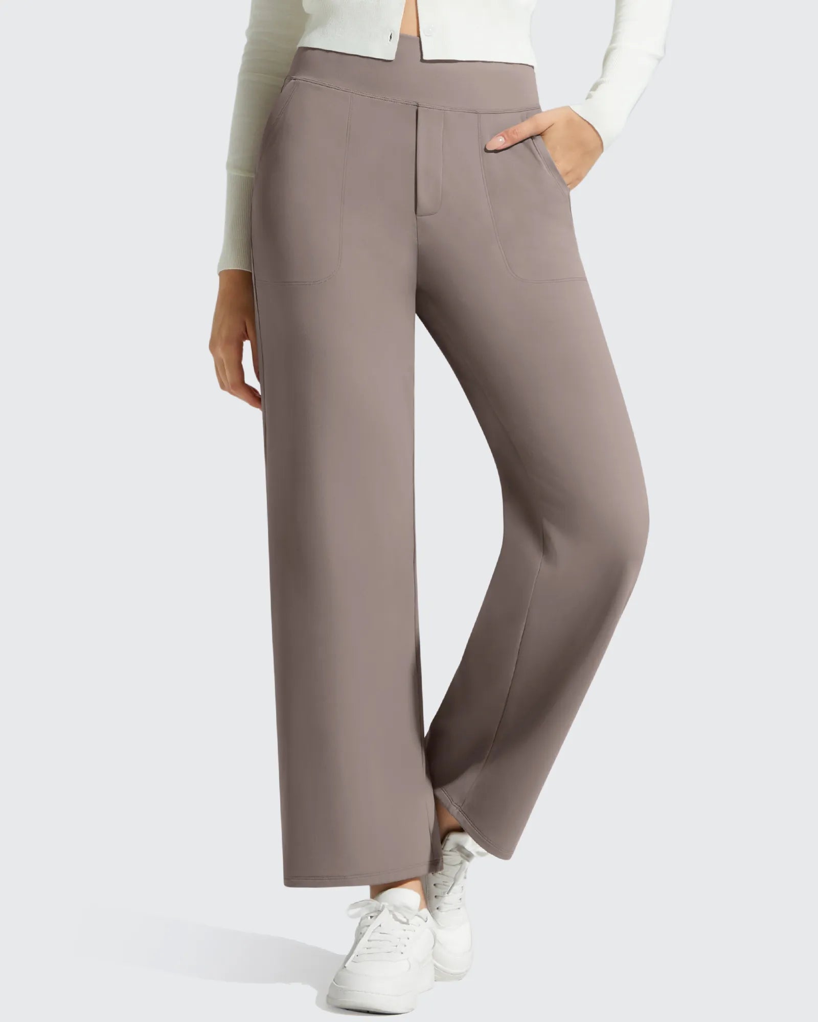 G4Free - BareFeel Faux Fly Ankle Length Casual Dress Pants -GF26J775A001A-S