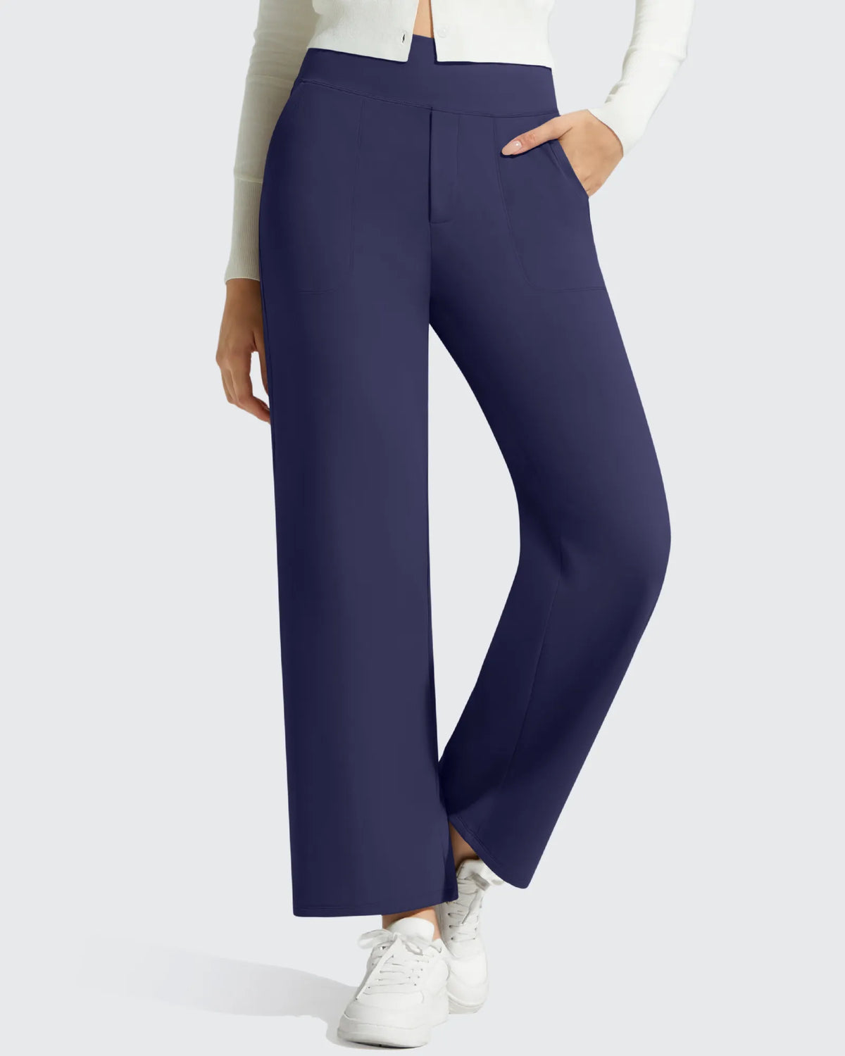 G4Free - BareFeel Faux Fly Ankle Length Casual Dress Pants -GF26J775A001A-S