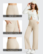 G4Free - BareFeel Faux Fly Ankle Length Casual Dress Pants -GF26J775A001A-S