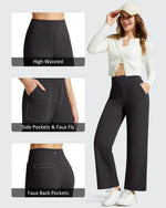 G4Free - BareFeel Faux Fly Ankle Length Casual Dress Pants -GF26J775A001A-S