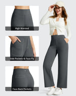 G4Free - BareFeel Faux Fly Ankle Length Casual Dress Pants -GF26J775A001A-S