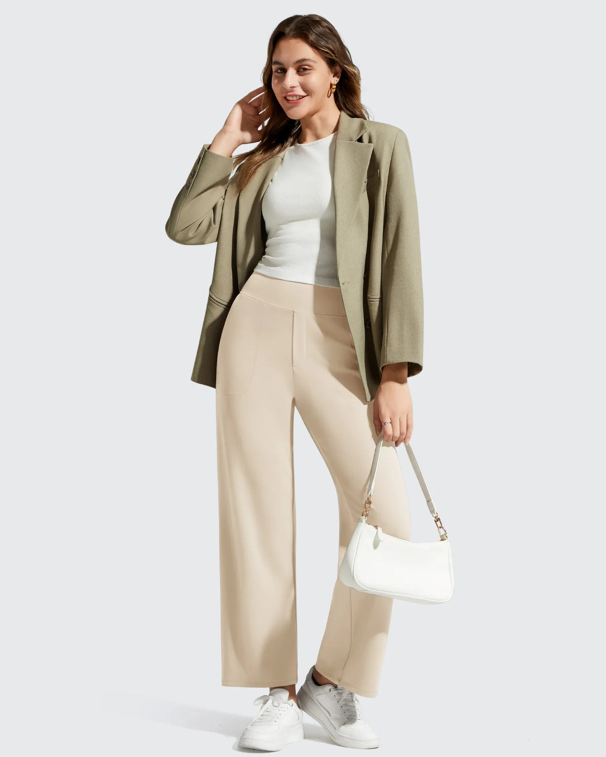G4Free - BareFeel Faux Fly Ankle Length Casual Dress Pants -GF26J775A001A-S