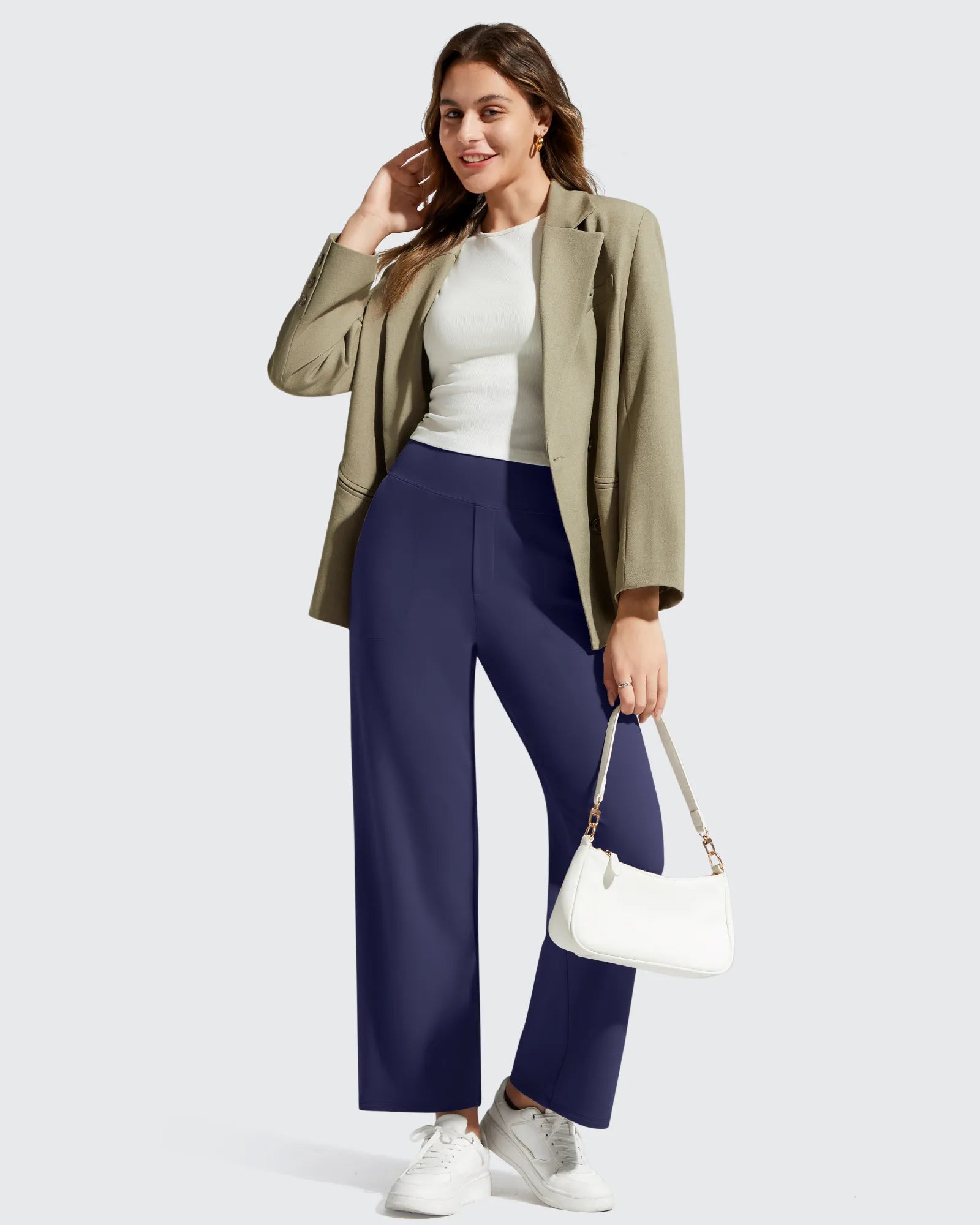G4Free - BareFeel Faux Fly Ankle Length Casual Dress Pants -GF26J775A001A-S