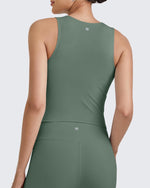 G4Free - BareFeel Half Zip Cropped Workout Tank Tops -GF25L394CA-S