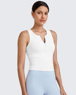 G4Free - BareFeel Half Zip Cropped Workout Tank Tops -GF25L394CA-S