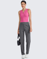 G4Free - BareFeel Half Zip Cropped Workout Tank Tops -GF25L394CA-S