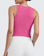 G4Free - BareFeel Half Zip Cropped Workout Tank Tops -GF25L394CA-S