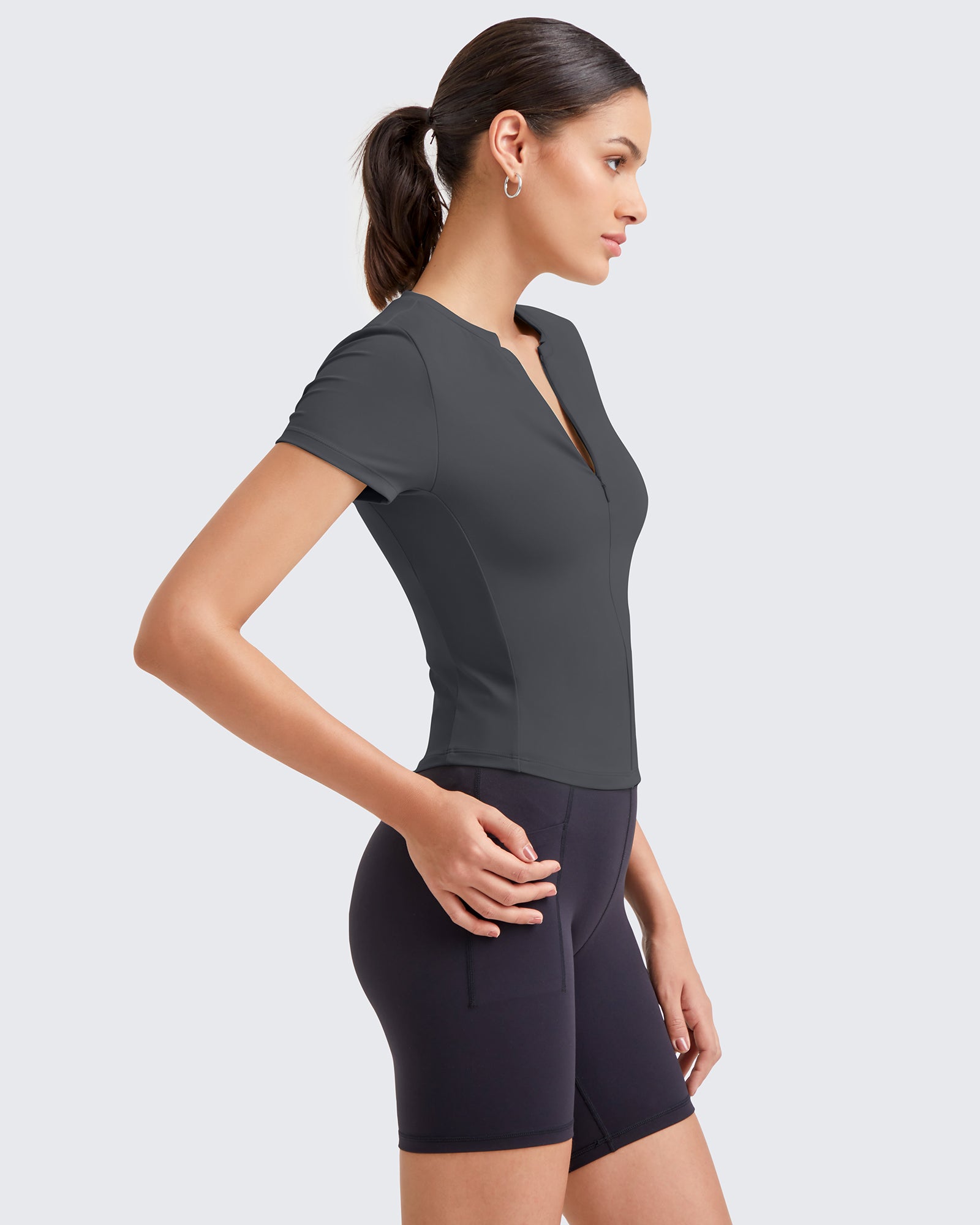 G4Free - BareFeel Half Zip Slim Fit Athletic Shirts -GF25K335DA-S