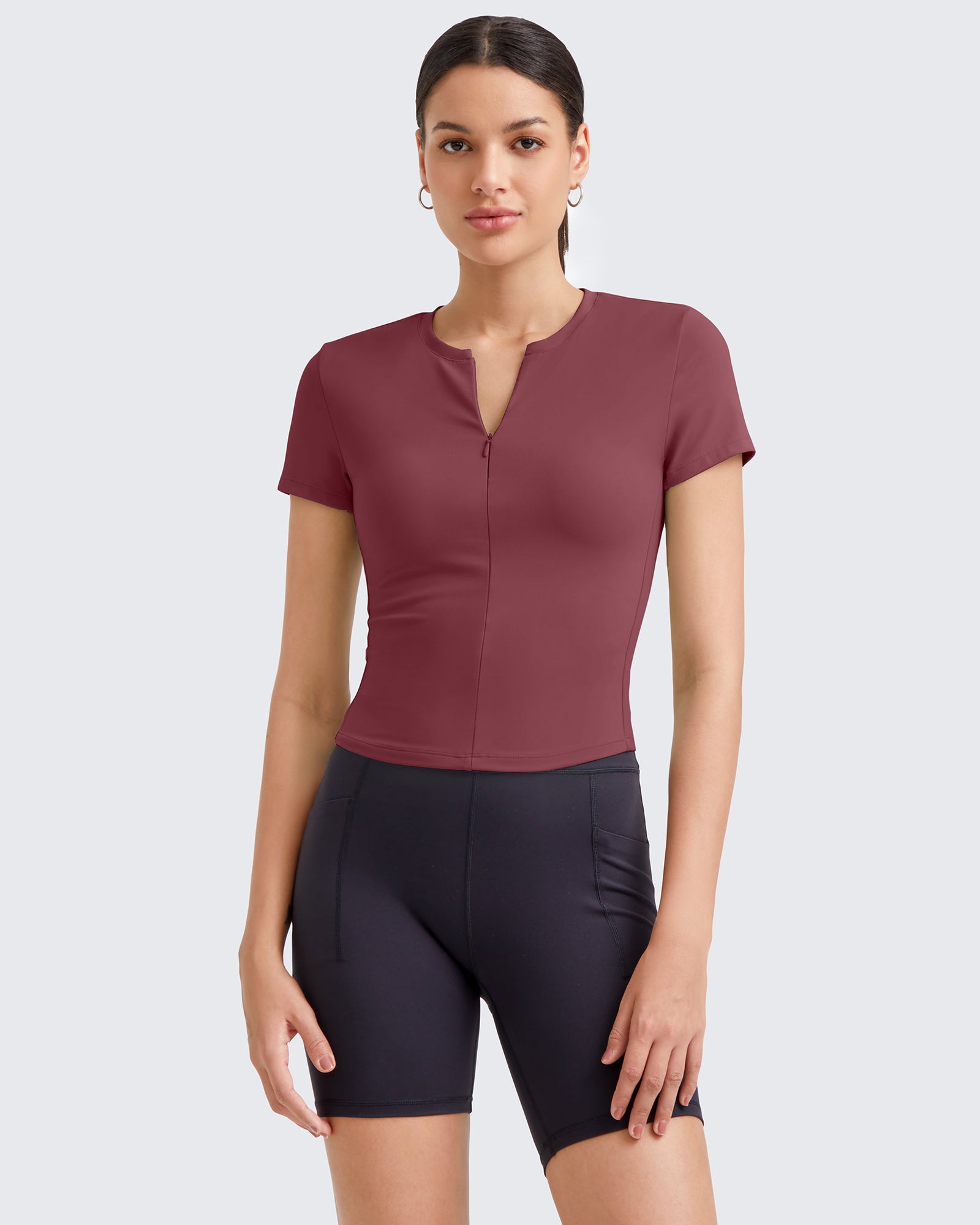 G4Free - BareFeel Half Zip Slim Fit Athletic Shirts -GF25K335FA-S