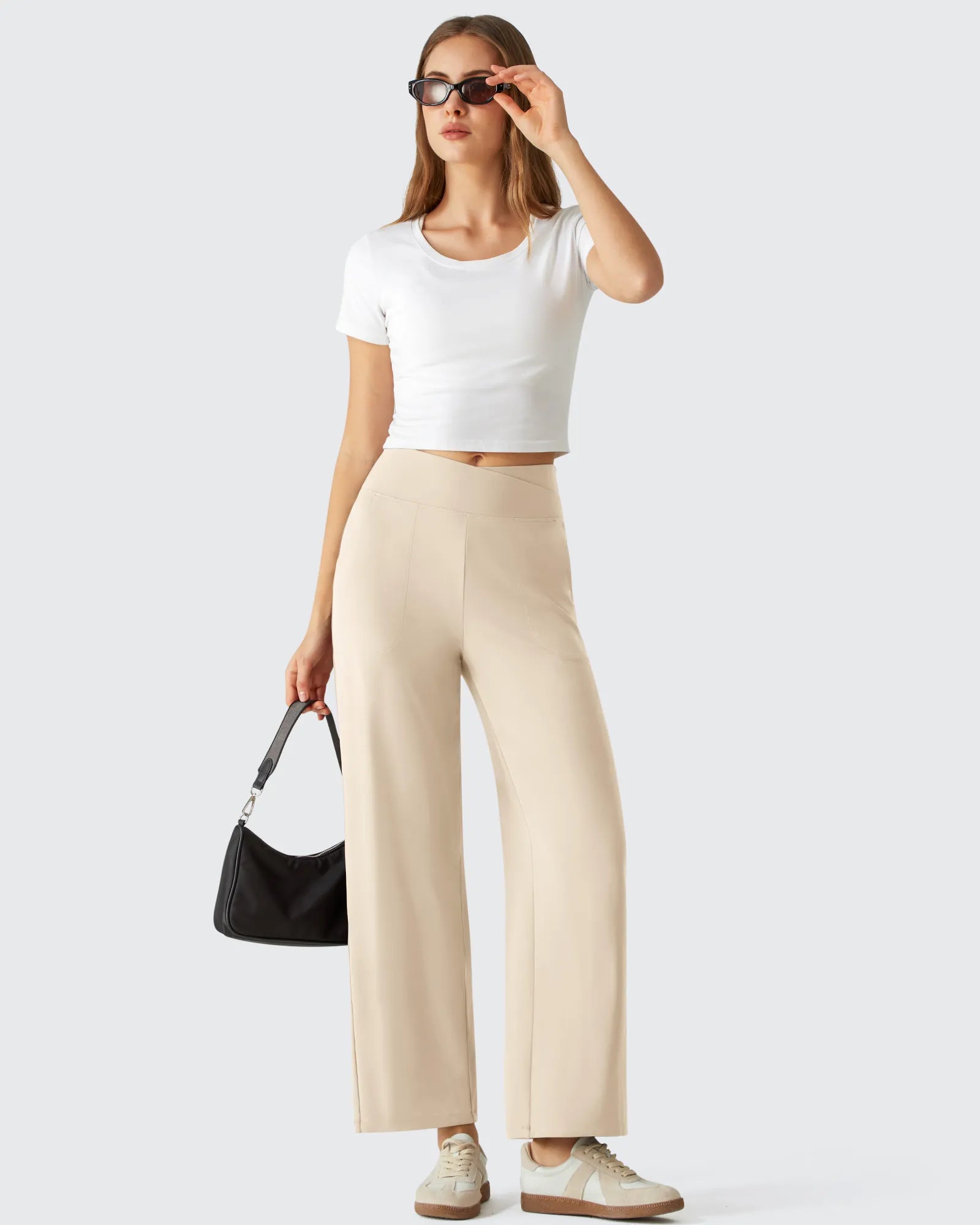 G4Free - BareFeel High Stretch Ankle Wide Leg Yoga Pants -GF26J781A001A-S