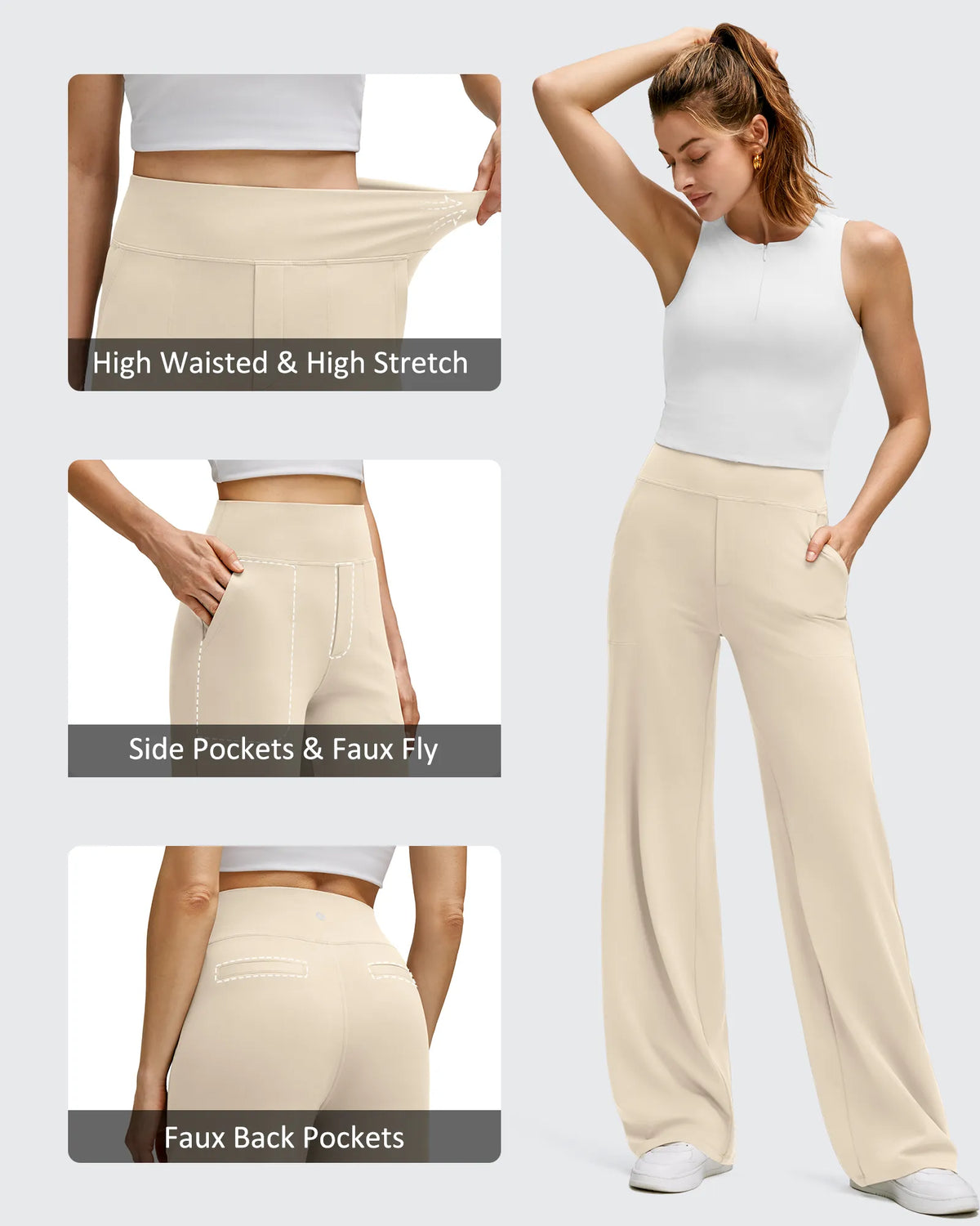 G4Free - BareFeel High Stretch Wide Leg Yoga Pants -GF25J622EA-S