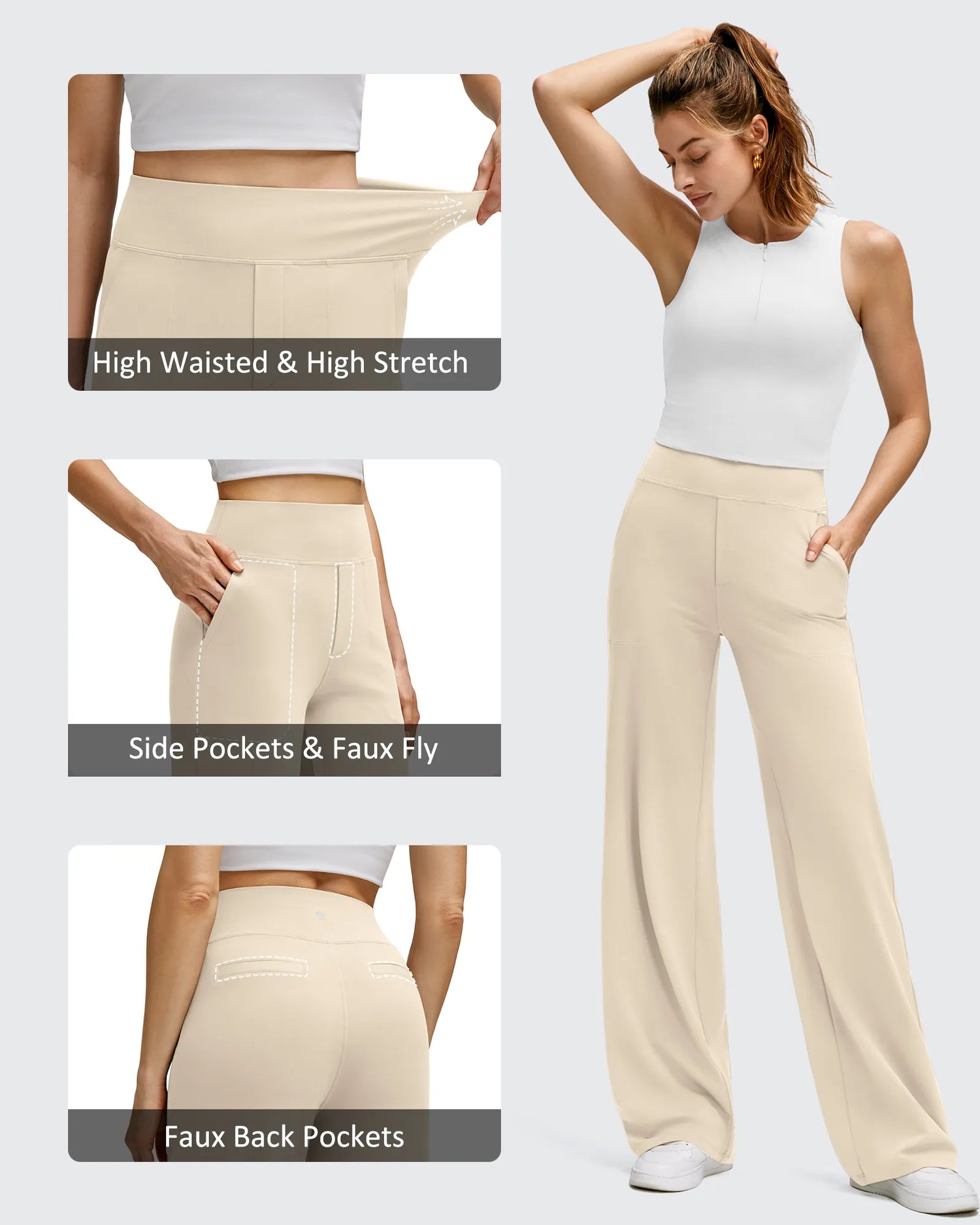 G4Free - BareFeel High Stretch Wide Leg Yoga Pants -GF25J622EA-S
