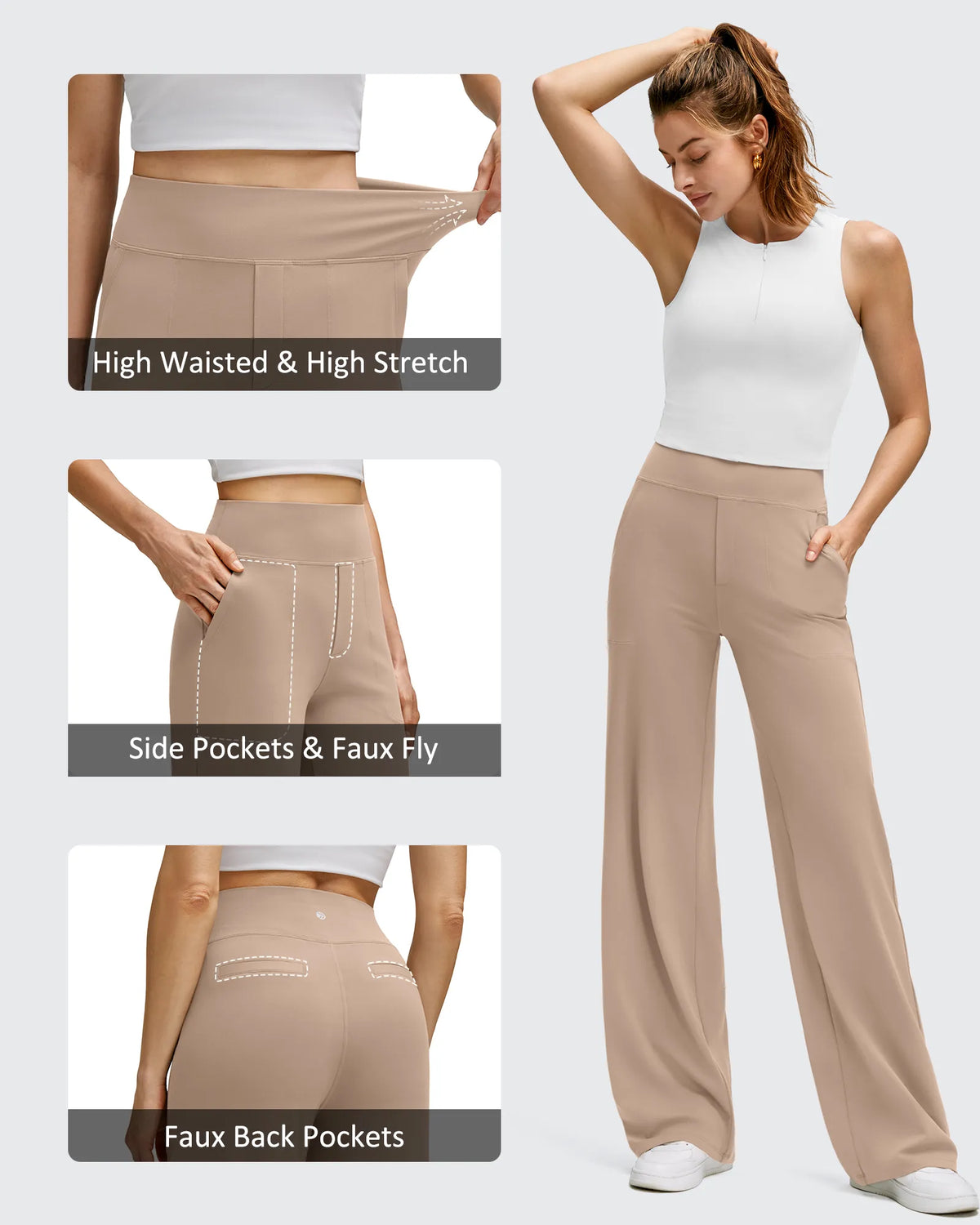 G4Free - BareFeel High Stretch Wide Leg Yoga Pants -GF25J622EA-S