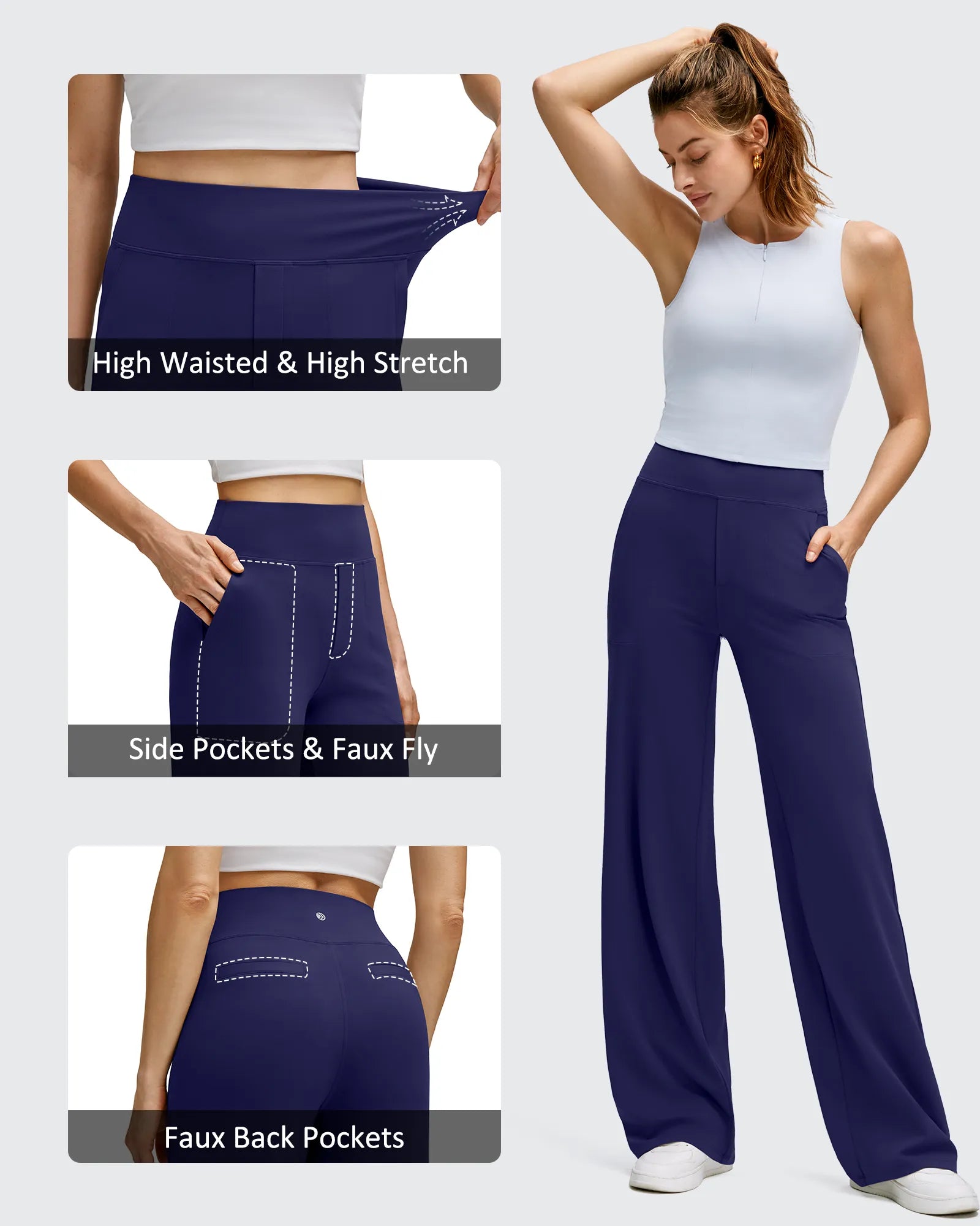 G4Free - BareFeel High Stretch Wide Leg Yoga Pants -GF25J622EA-S