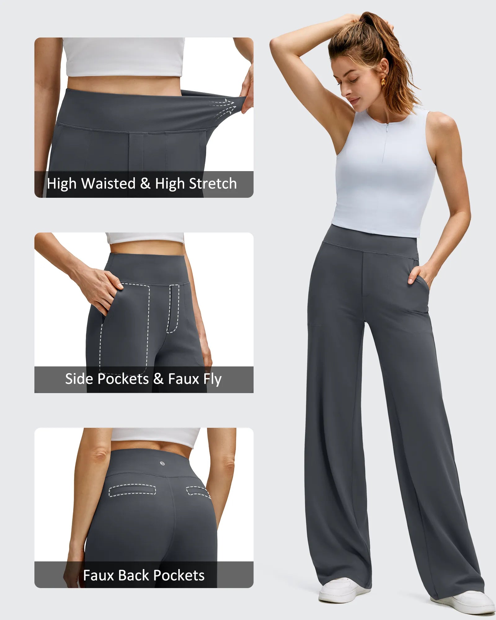 G4Free - BareFeel High Stretch Wide Leg Yoga Pants -GF25J622EA-S