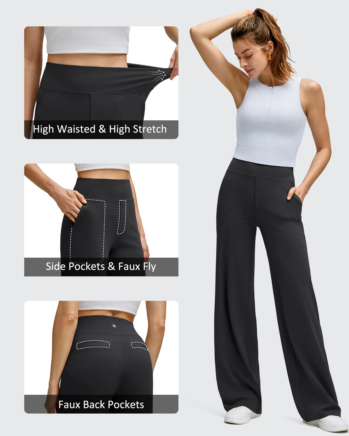 G4Free - BareFeel High Stretch Wide Leg Yoga Pants -GF25J622EA-S