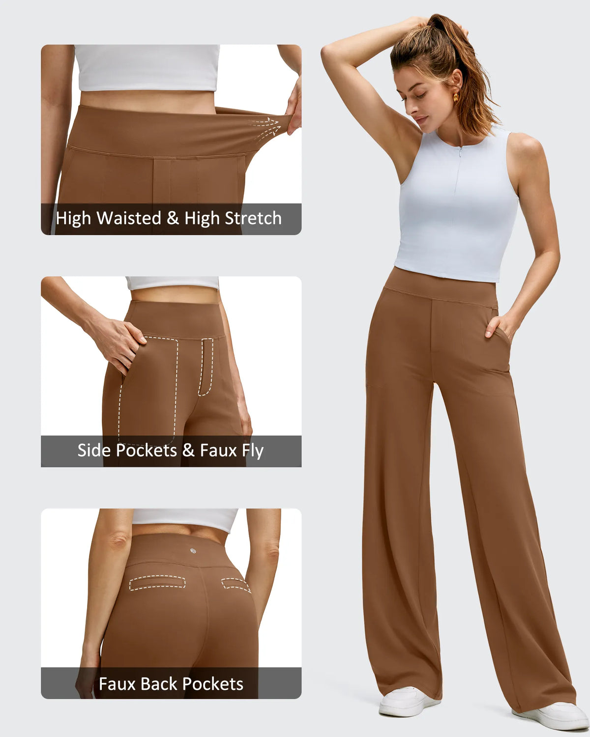 G4Free - BareFeel High Stretch Wide Leg Yoga Pants -GF25J622EA-S