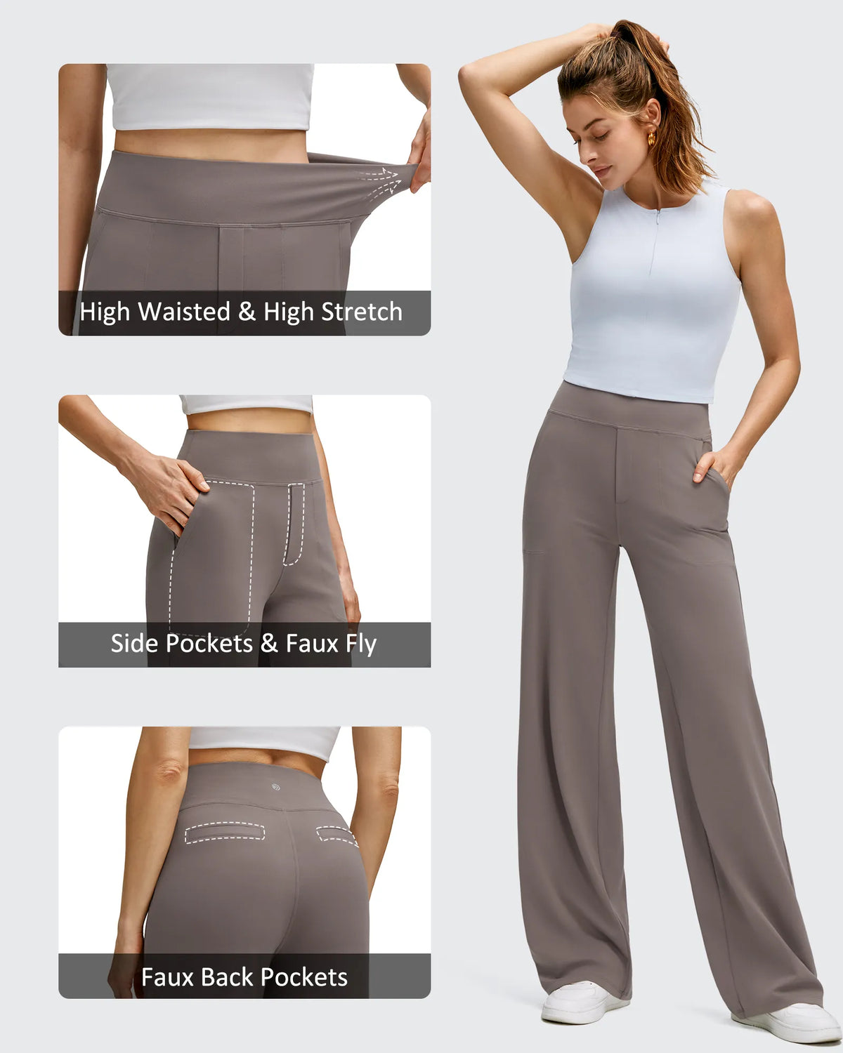 G4Free - BareFeel High Stretch Wide Leg Yoga Pants -GF25J622EA-S