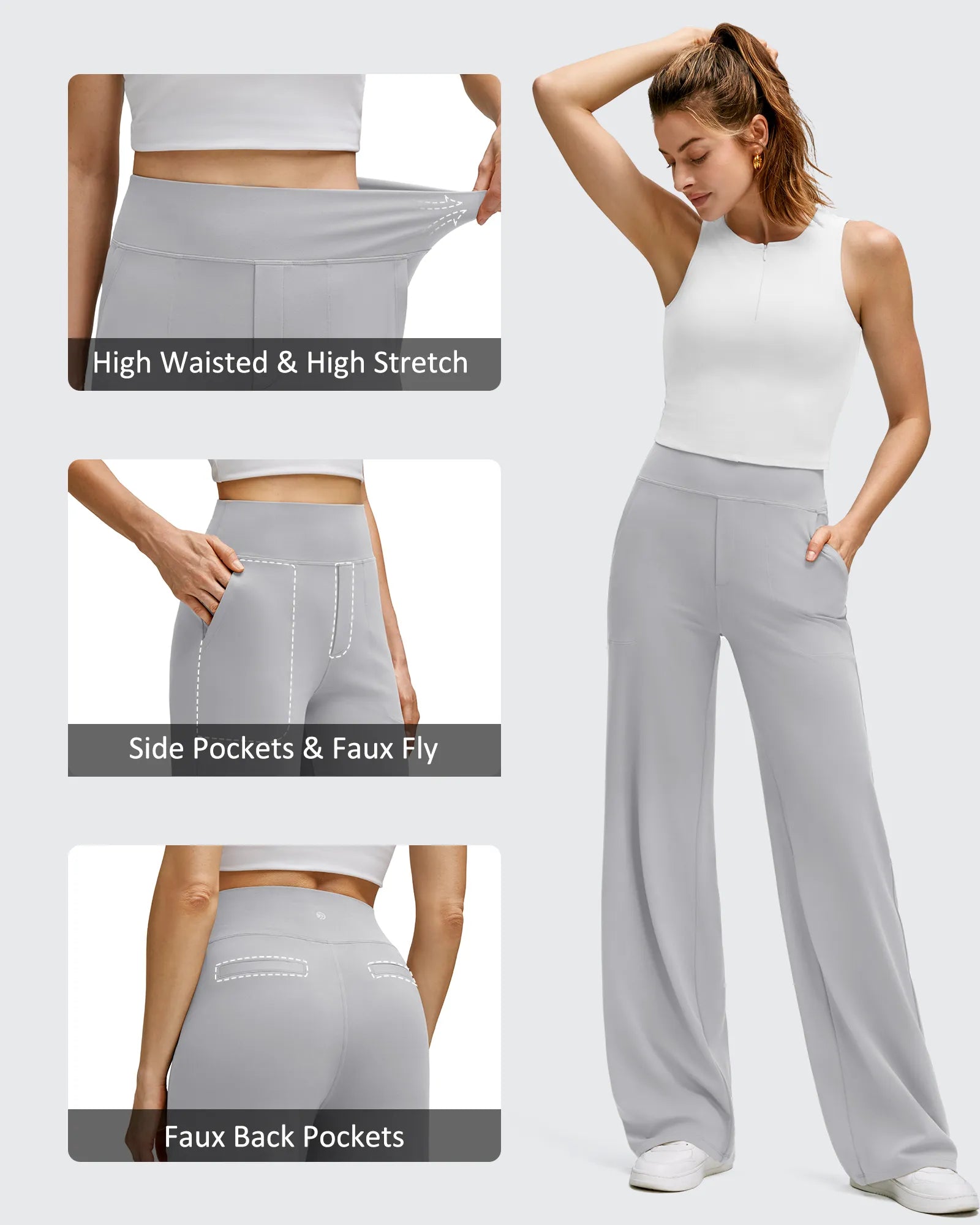 G4Free - BareFeel High Stretch Wide Leg Yoga Pants -GF25J622EA-S