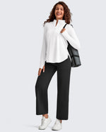 G4Free - BareFeel High Waist Wide Leg Ankle Length Pants -GF25J487AF-XS
