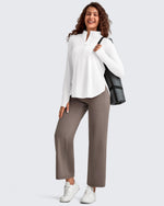 G4Free - BareFeel High Waist Wide Leg Ankle Length Pants -GF25J487AF-XS