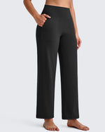 G4Free - BareFeel High Waist Wide Leg Ankle Length Pants -GF25J487AF-XS