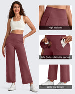 G4Free - BareFeel High Waist Wide Leg Ankle Length Pants -GF25J487AF-XS