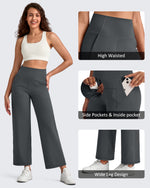 G4Free - BareFeel High Waist Wide Leg Ankle Length Pants -GF25J487AF-XS