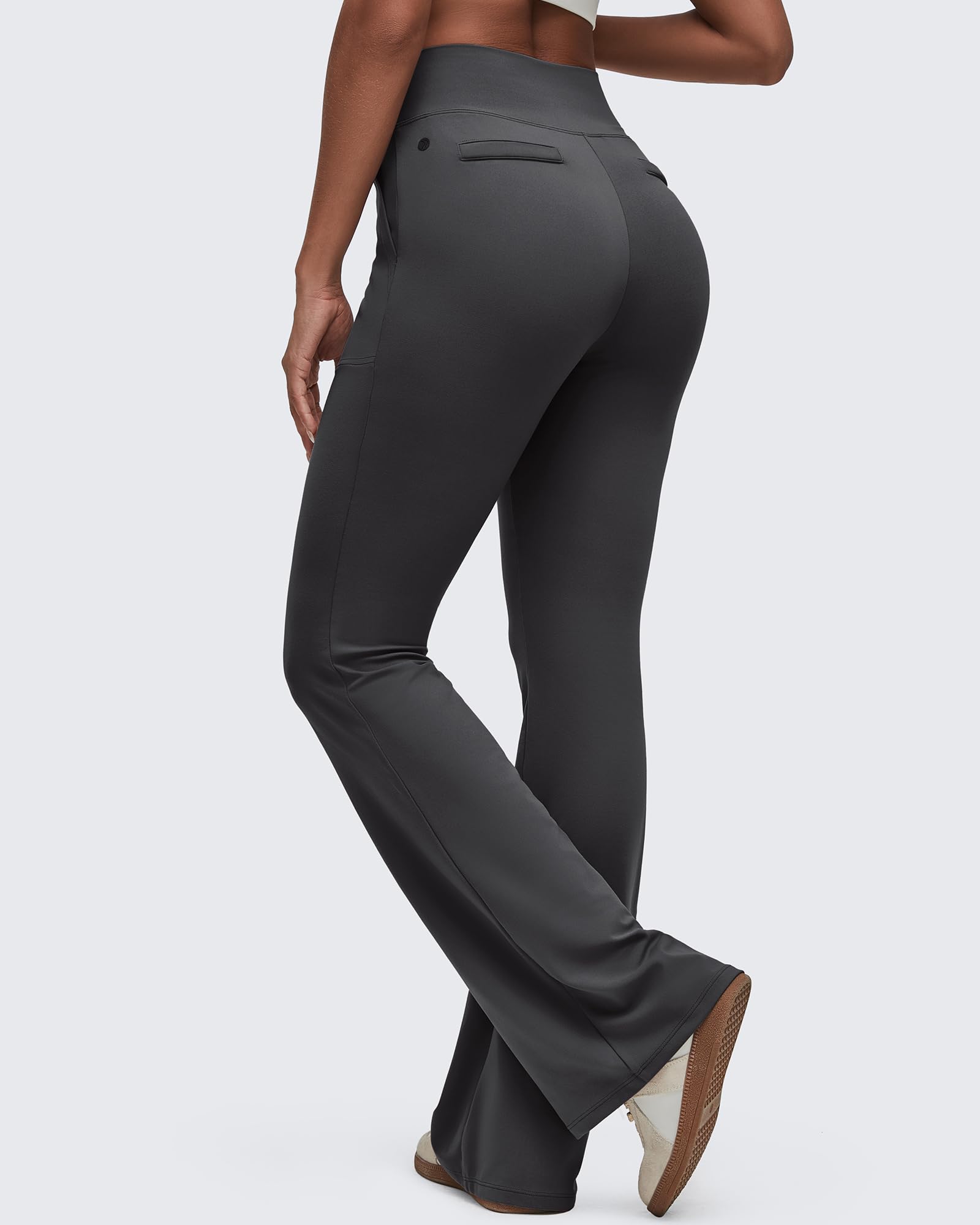 G4Free - BareFeel High Waisted Pockets Flare Dress Pants -GF25A548DF-XS