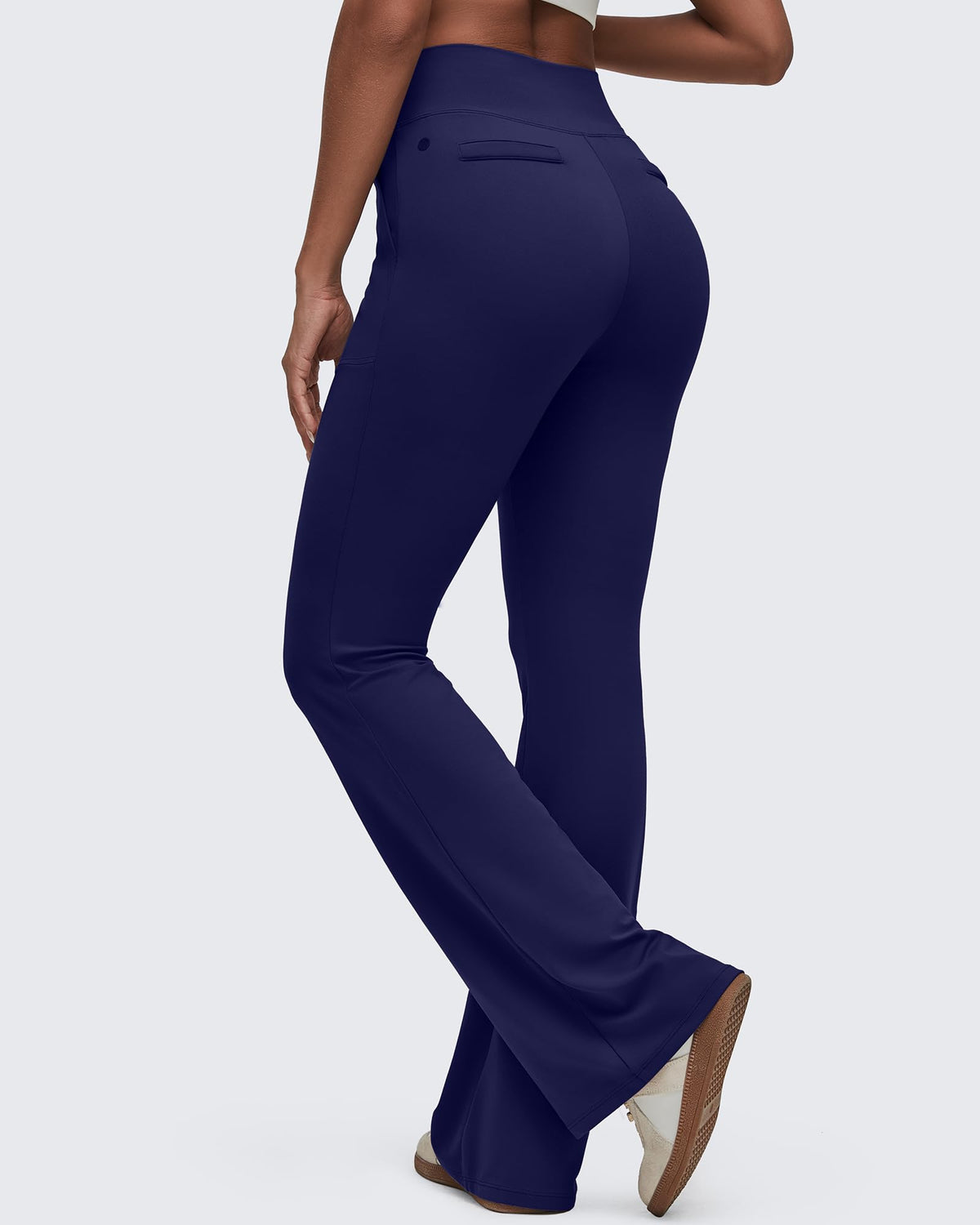 G4Free - BareFeel High Waisted Pockets Flare Dress Pants -GF25A548DF-XS