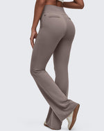 G4Free - BareFeel High Waisted Pockets Flare Dress Pants -GF25A548DF-XS