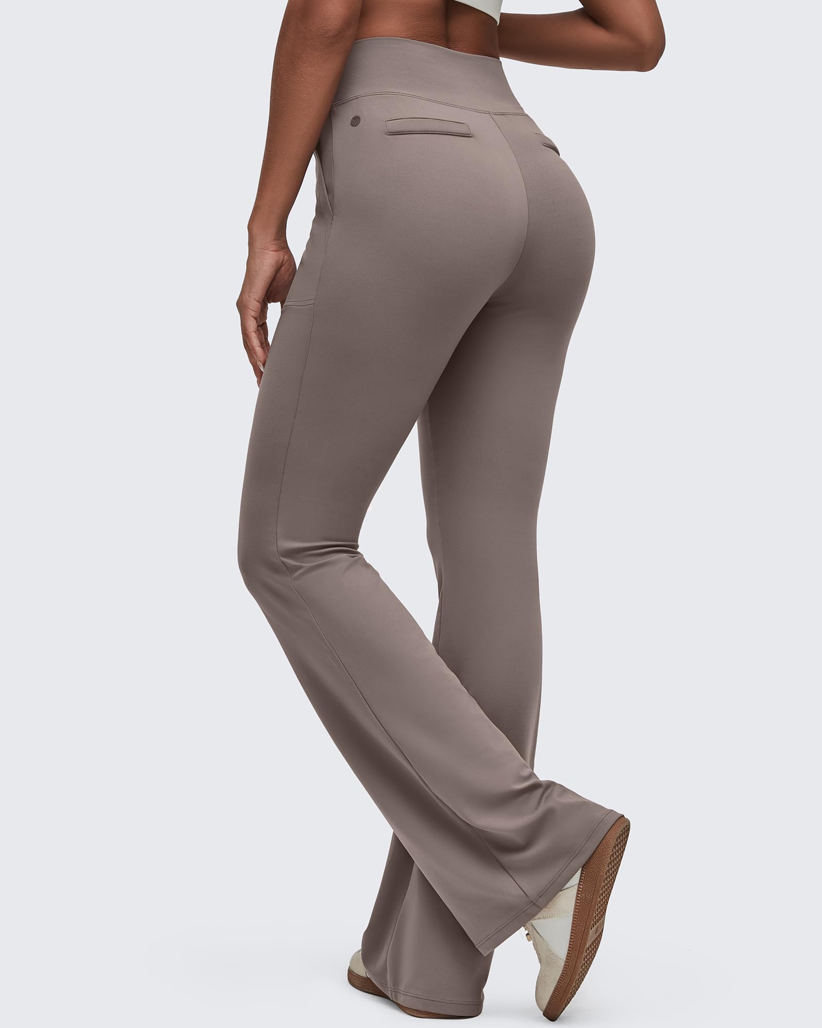 G4Free - BareFeel High Waisted Pockets Flare Dress Pants -GF25A548DF-XS