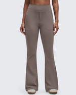 G4Free - BareFeel High Waisted Pockets Flare Dress Pants -GF25A548DF-XS