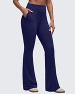 G4Free - BareFeel High Waisted Pockets Flare Dress Pants -GF25A548DF-XS