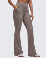 G4Free - BareFeel High Waisted Pockets Flare Dress Pants -GF25A548DF-XS