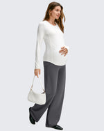 G4Free - BareFeel Maternity Casual Pockets Wide-Leg Pants -GF25JY593AF-XS