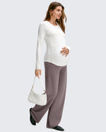 G4Free - BareFeel Maternity Casual Pockets Wide-Leg Pants -GF25JY593AF-XS