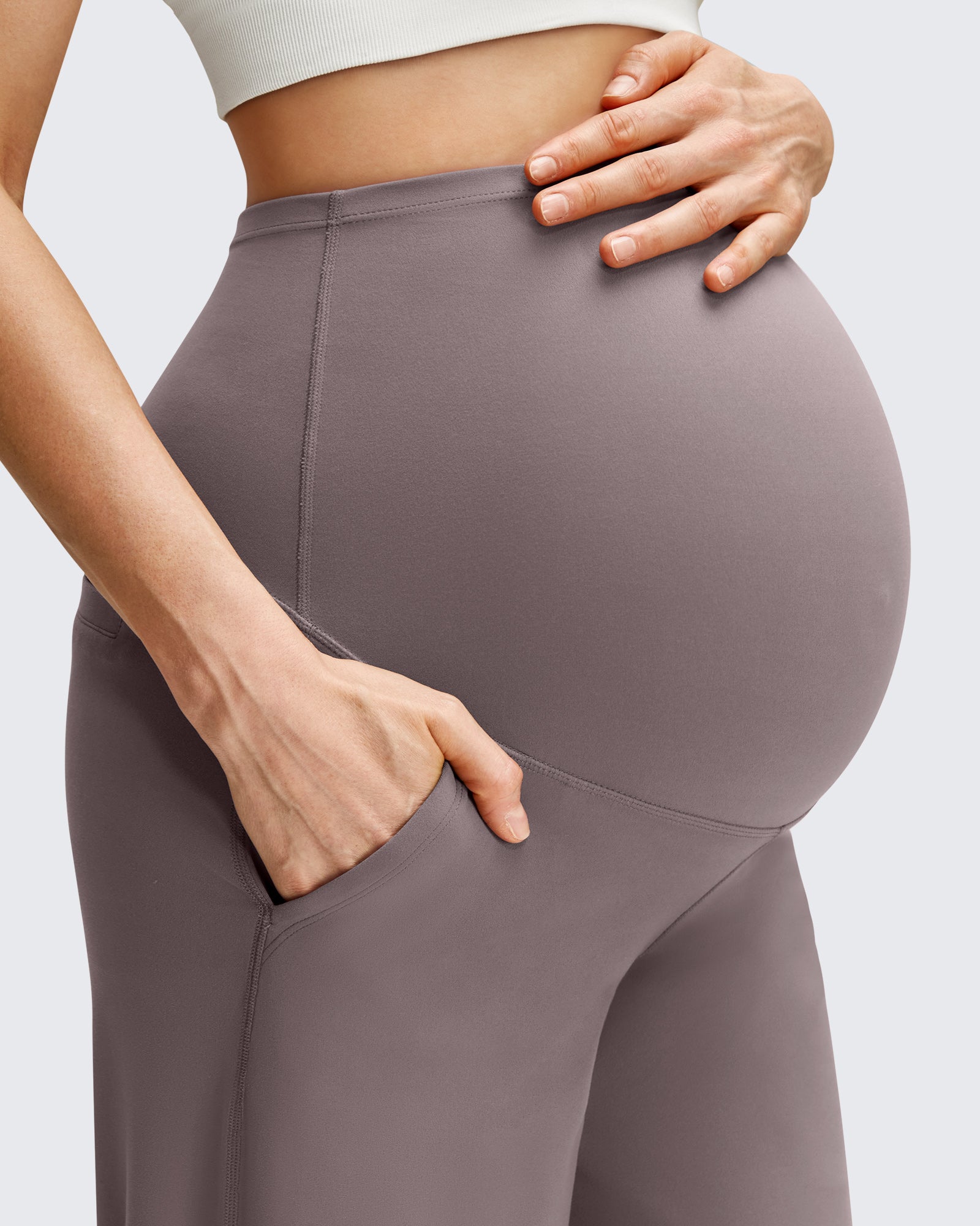 G4Free - BareFeel Maternity Casual Pockets Wide-Leg Pants -GF25JY593AF-XS