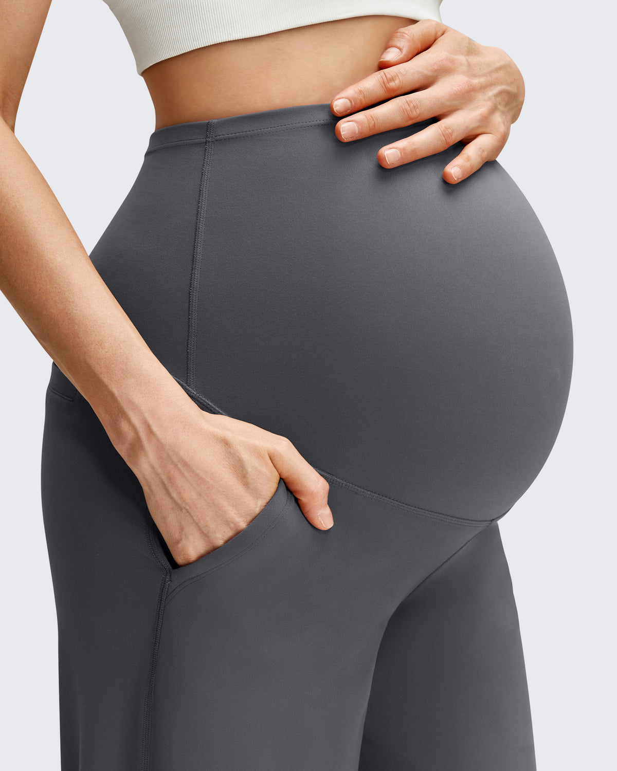 G4Free - BareFeel Maternity Casual Pockets Wide-Leg Pants -GF25JY593AF-XS