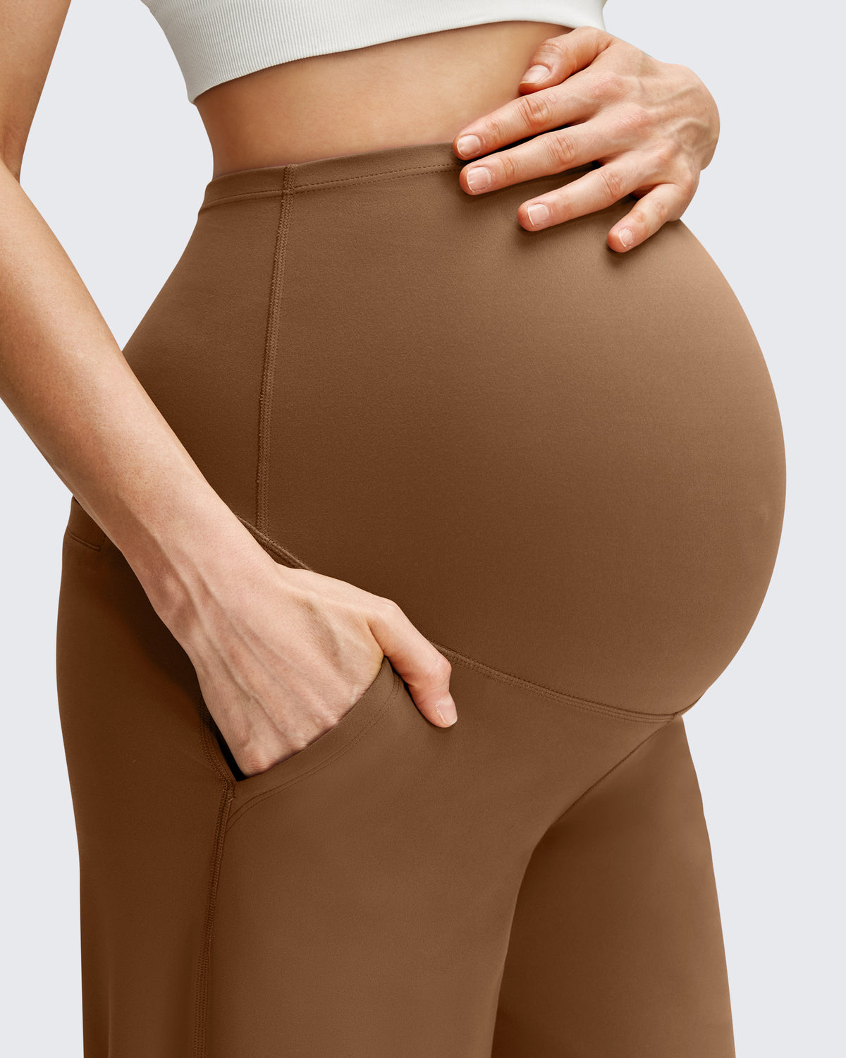 G4Free - BareFeel Maternity Casual Pockets Wide-Leg Pants -GF25JY593AF-XS
