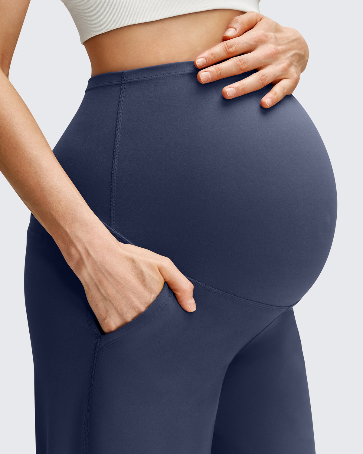 G4Free - BareFeel Maternity Casual Pockets Wide-Leg Pants -GF25JY593AF-XS