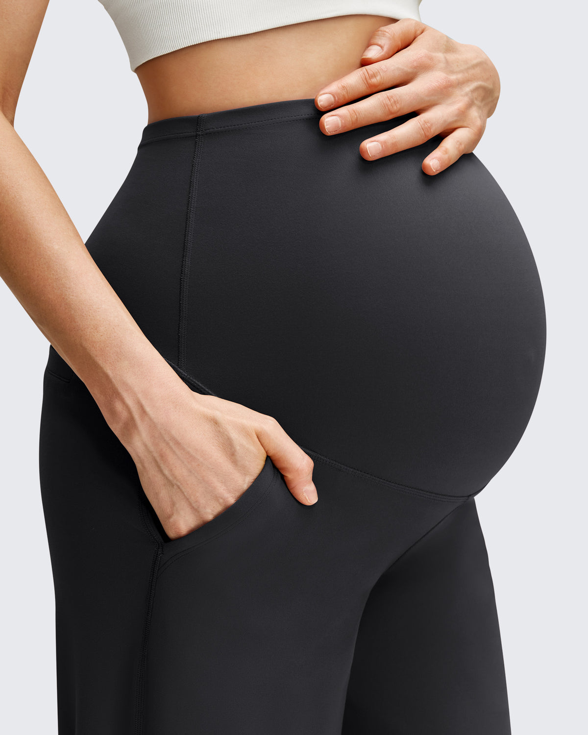 G4Free - BareFeel Maternity Casual Pockets Wide-Leg Pants -GF25JY593AF-XS
