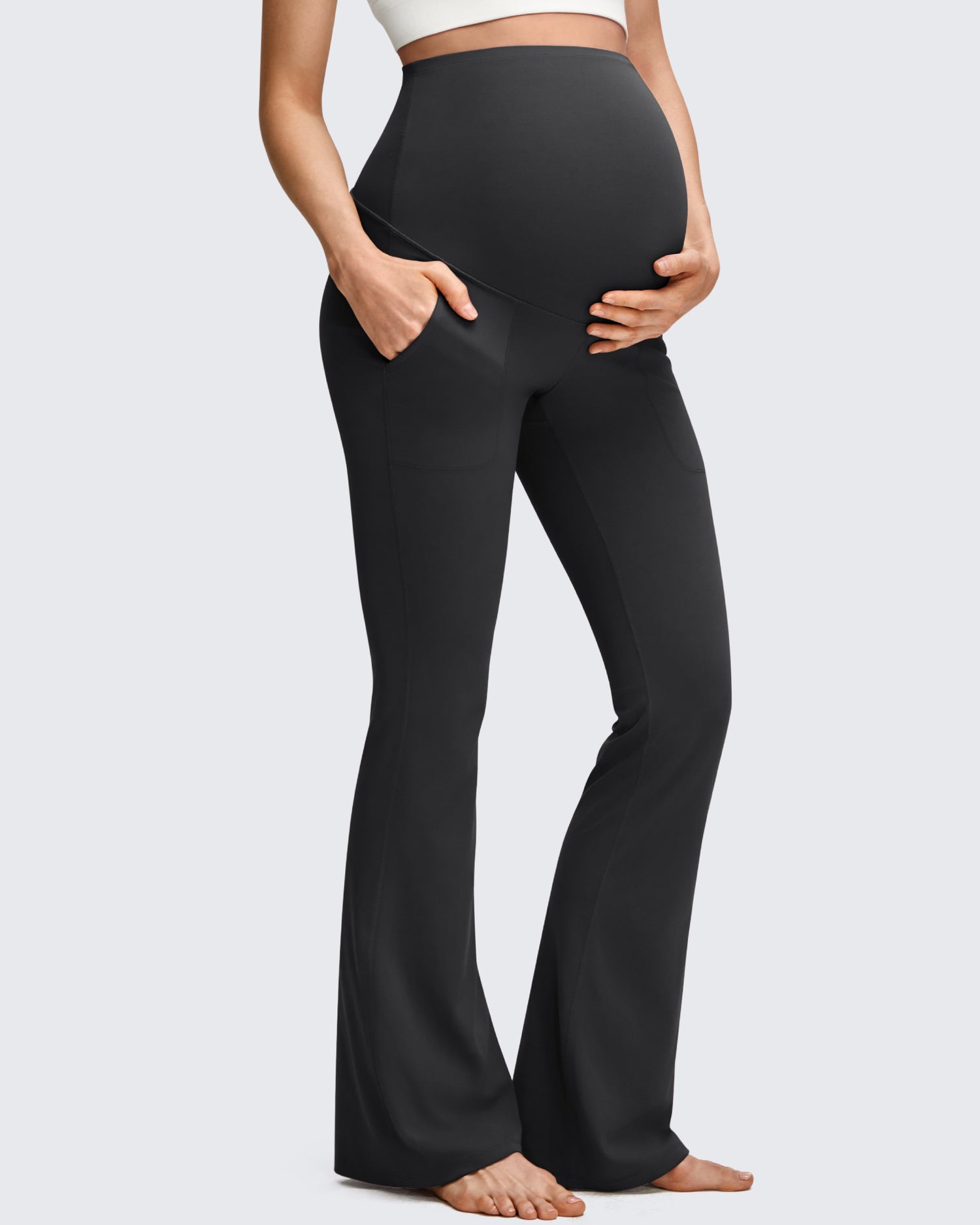 G4Free - BareFeel Maternity Pockets Dress Flare Leggings -GF25AY605AF-XS