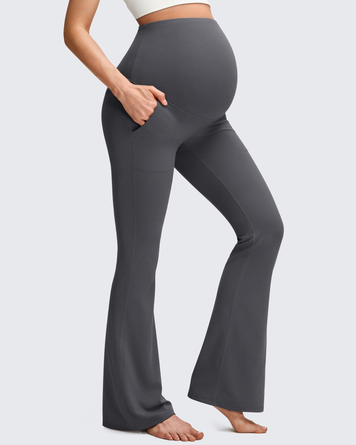 G4Free - BareFeel Maternity Pockets Dress Flare Leggings -GF25AY605AF-XS